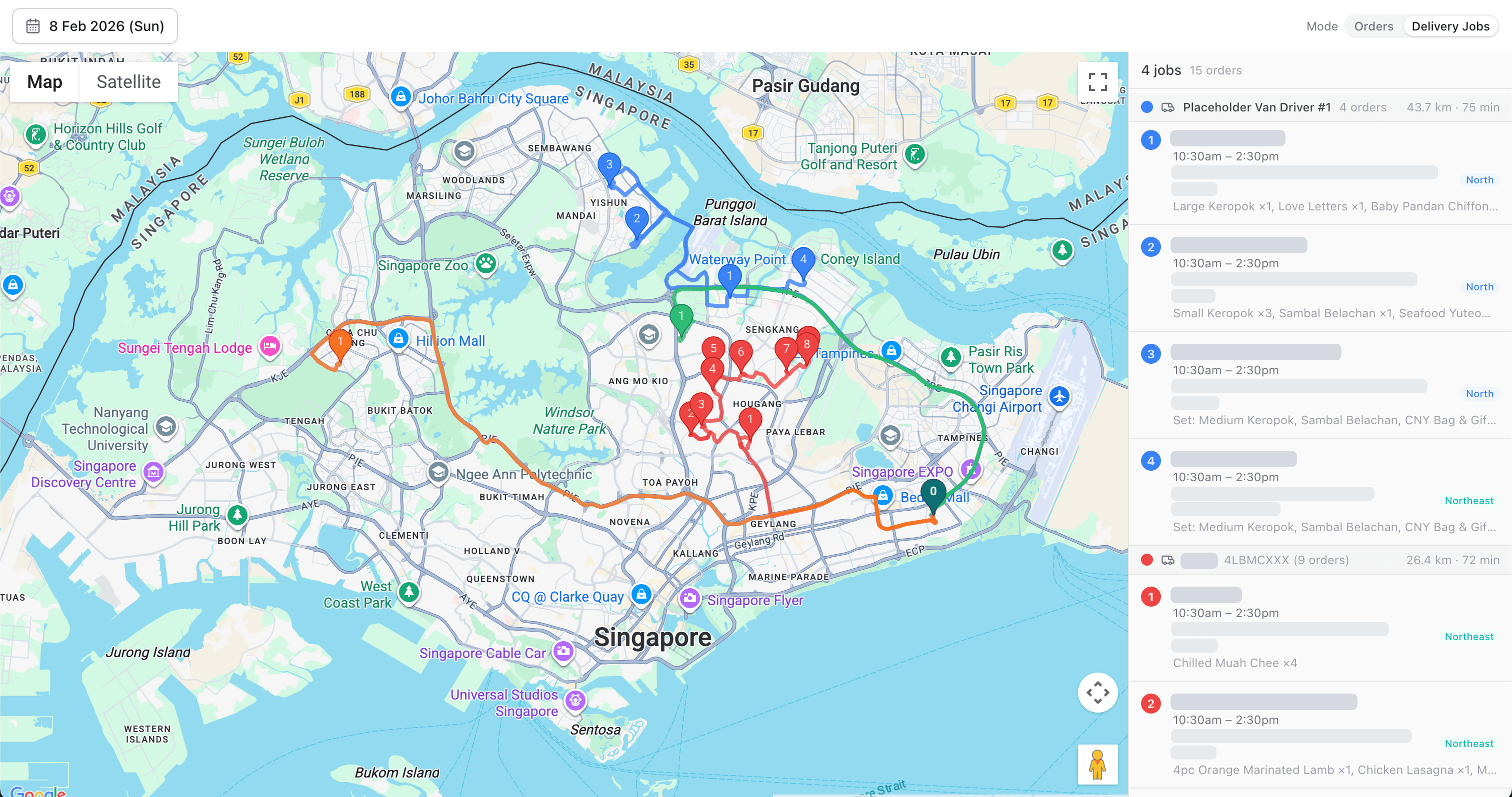 Tiap Tiap delivery routing dashboard